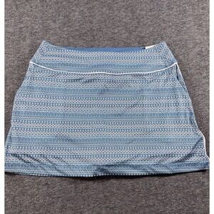 Puma Blake Skirt Womens Large Blue Geometric High Waist Golf Tennis Skort UPF 40